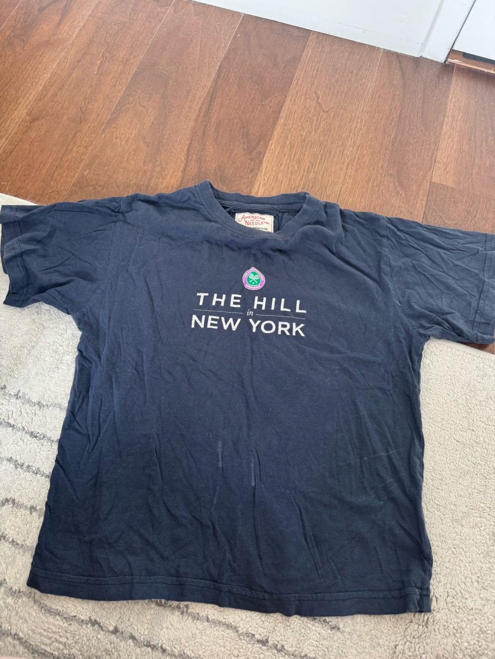 American Needle Navy Tee with Red Logo Tag